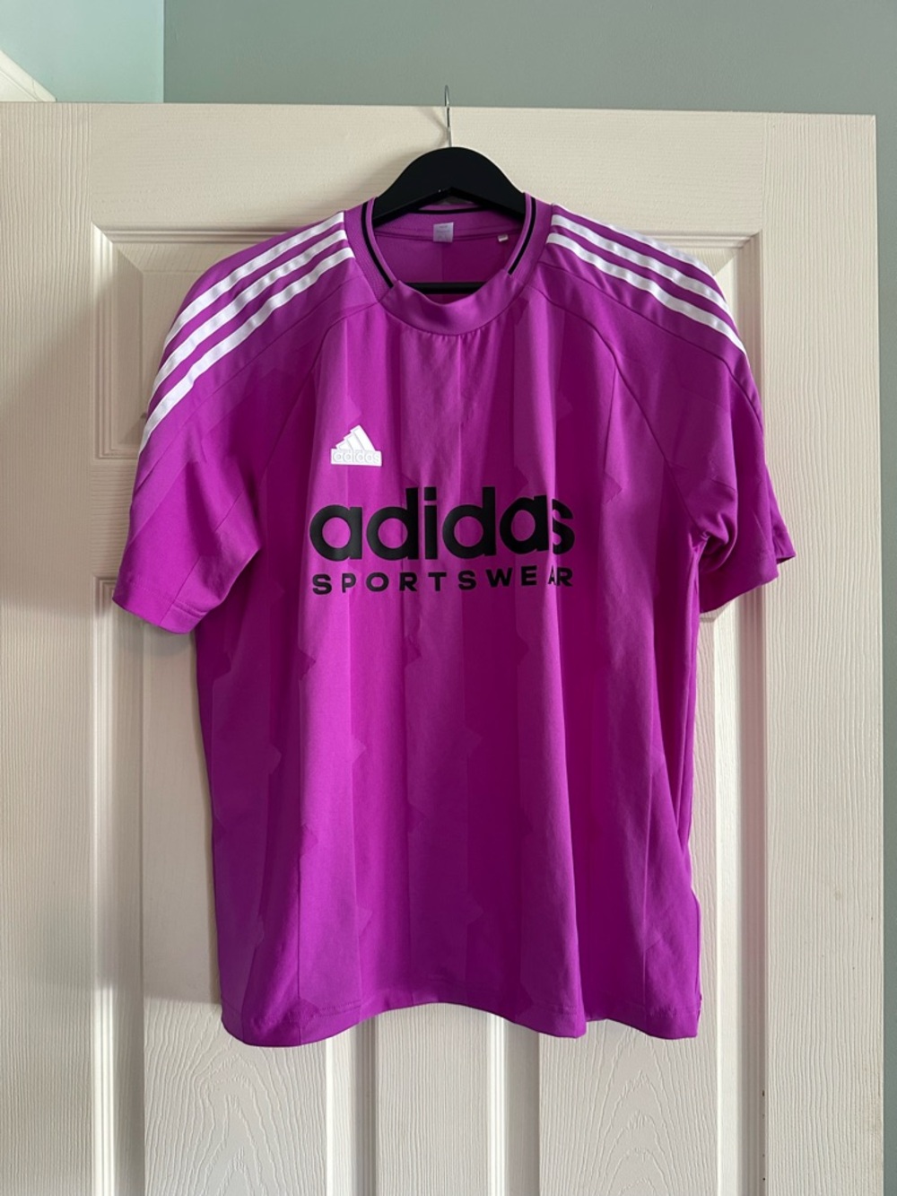 adidas Fuchsia Short Sleeve Team Jersey with Black Trim
